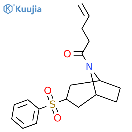 1-3-(benzenesulfonyl)-8-azabicyclo3.2.1octan-8-ylpent-4-en-1-one structure