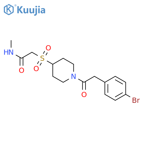 2-({1-[2-(4-bromophenyl)acetyl]piperidin-4-yl}sulfonyl)-N-methylacetamide structure