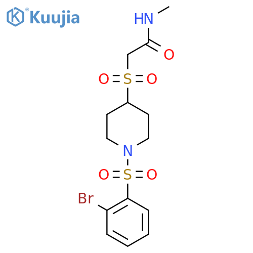 2-{1-(2-bromobenzenesulfonyl)piperidin-4-ylsulfonyl}-N-methylacetamide structure