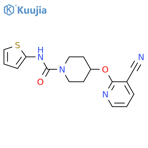 4-[(3-cyanopyridin-2-yl)oxy]-N-(thiophen-2-yl)piperidine-1-carboxamide structure