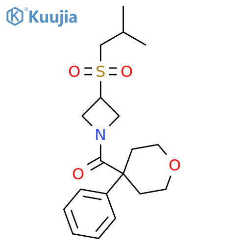 3-(2-methylpropanesulfonyl)-1-(4-phenyloxane-4-carbonyl)azetidine structure