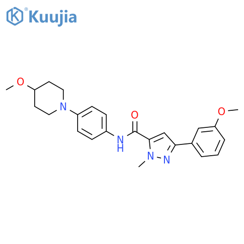 3-(3-methoxyphenyl)-N-4-(4-methoxypiperidin-1-yl)phenyl-1-methyl-1H-pyrazole-5-carboxamide structure