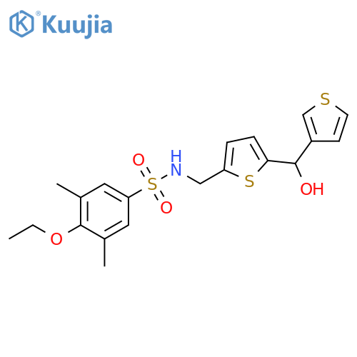 4-ethoxy-N-({5-[hydroxy(thiophen-3-yl)methyl]thiophen-2-yl}methyl)-3,5-dimethylbenzene-1-sulfonamide structure