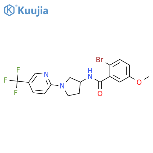 2-bromo-5-methoxy-N-{1-[5-(trifluoromethyl)pyridin-2-yl]pyrrolidin-3-yl}benzamide structure