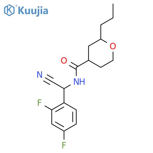 N-[cyano(2,4-difluorophenyl)methyl]-2-propyloxane-4-carboxamide structure