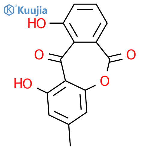 1,10-Dihydroxy-3-methyldibenz[b,e]oxepin-6,11-dione structure