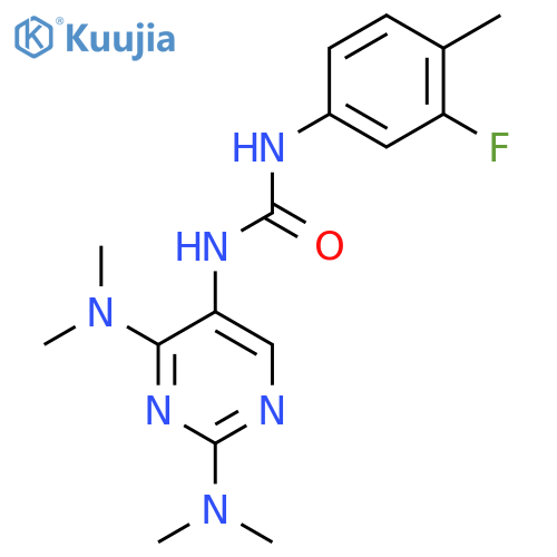 3-2,4-bis(dimethylamino)pyrimidin-5-yl-1-(3-fluoro-4-methylphenyl)urea structure