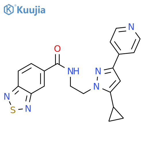 N-{2-[5-cyclopropyl-3-(pyridin-4-yl)-1H-pyrazol-1-yl]ethyl}-2,1,3-benzothiadiazole-5-carboxamide structure