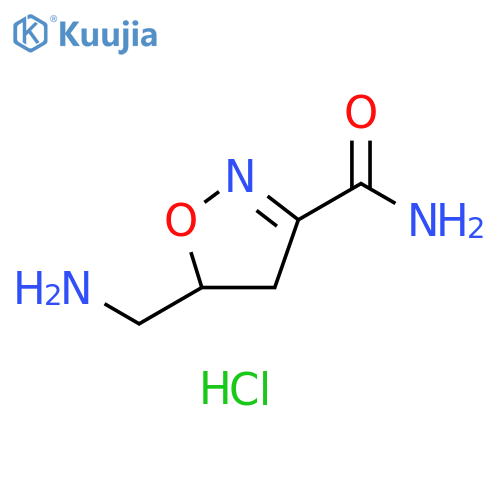 5-(aminomethyl)-4,5-dihydro-1,2-oxazole-3-carboxamide hydrochloride structure