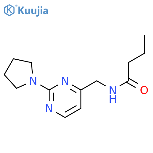 N-{[2-(pyrrolidin-1-yl)pyrimidin-4-yl]methyl}butanamide structure