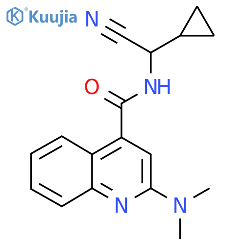 N-[cyano(cyclopropyl)methyl]-2-(dimethylamino)quinoline-4-carboxamide structure