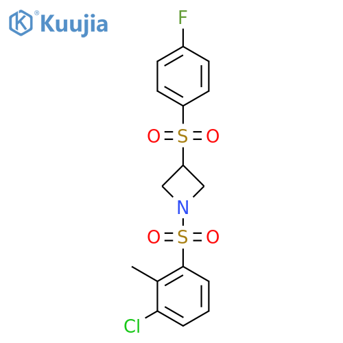 1-(3-chloro-2-methylbenzenesulfonyl)-3-(4-fluorobenzenesulfonyl)azetidine structure