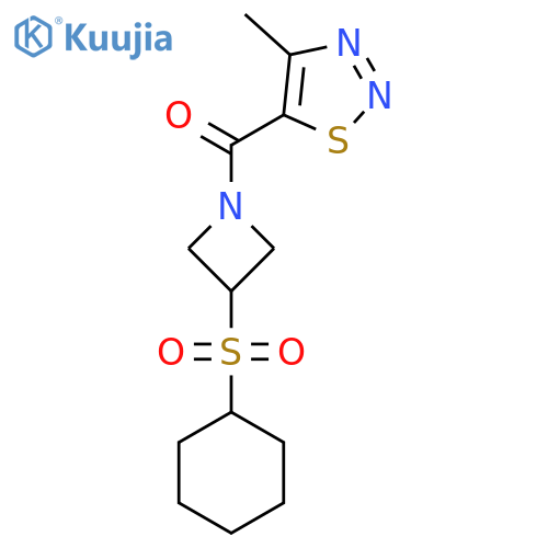 5-3-(cyclohexanesulfonyl)azetidine-1-carbonyl-4-methyl-1,2,3-thiadiazole structure