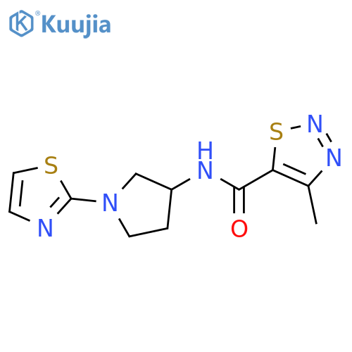 4-methyl-N-[1-(1,3-thiazol-2-yl)pyrrolidin-3-yl]-1,2,3-thiadiazole-5-carboxamide structure