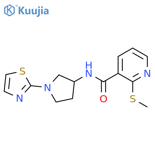 2-(methylsulfanyl)-N-[1-(1,3-thiazol-2-yl)pyrrolidin-3-yl]pyridine-3-carboxamide structure