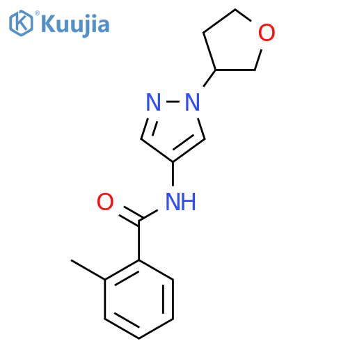 2-methyl-N-(1-(tetrahydrofuran-3-yl)-1H-pyrazol-4-yl)benzamide structure