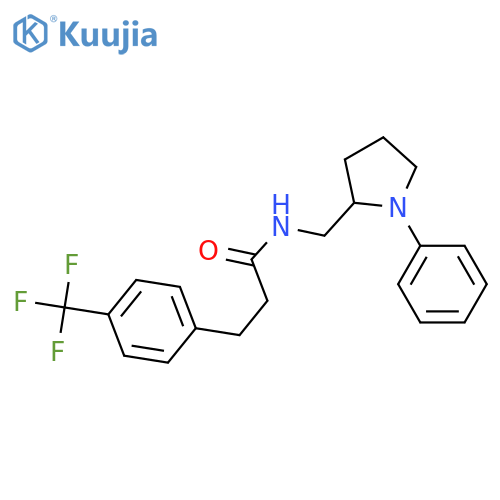 N-[(1-phenylpyrrolidin-2-yl)methyl]-3-[4-(trifluoromethyl)phenyl]propanamide structure