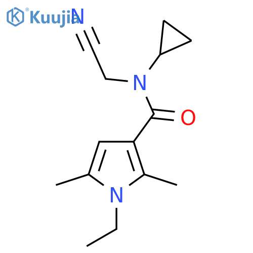 N-(cyanomethyl)-N-cyclopropyl-1-ethyl-2,5-dimethyl-1H-pyrrole-3-carboxamide structure