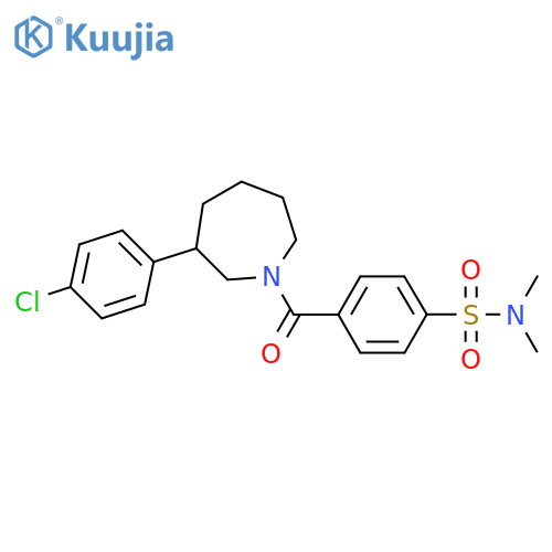 4-[3-(4-chlorophenyl)azepane-1-carbonyl]-N,N-dimethylbenzenesulfonamide structure