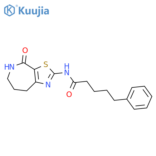 N-(4-oxo-5,6,7,8-tetrahydro-[1,3]thiazolo[5,4-c]azepin-2-yl)-5-phenylpentanamide structure