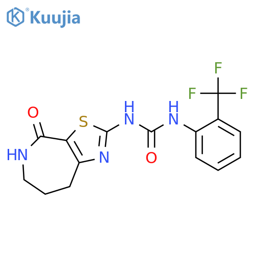 1-(4-oxo-5,6,7,8-tetrahydro-[1,3]thiazolo[5,4-c]azepin-2-yl)-3-[2-(trifluoromethyl)phenyl]urea structure
