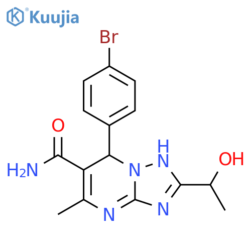 7-(4-bromophenyl)-2-(1-hydroxyethyl)-5-methyl-4H,7H-[1,2,4]triazolo[1,5-a]pyrimidine-6-carboxamide structure