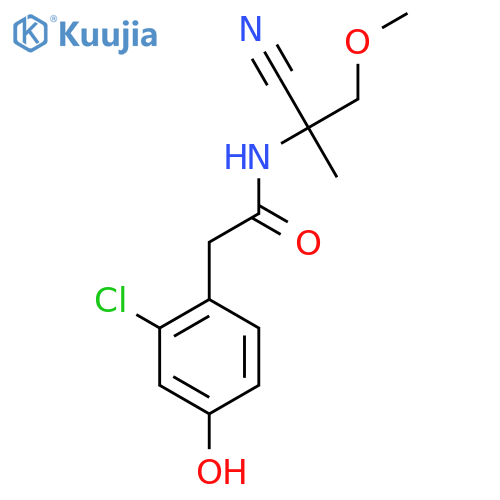 2-(2-chloro-4-hydroxyphenyl)-N-(1-cyano-2-methoxy-1-methylethyl)acetamide structure