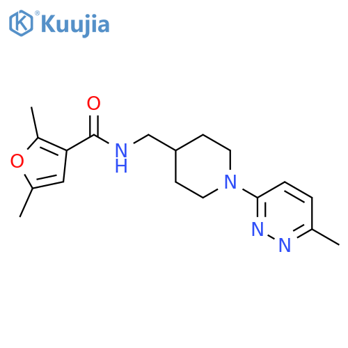 2,5-dimethyl-N-{[1-(6-methylpyridazin-3-yl)piperidin-4-yl]methyl}furan-3-carboxamide structure