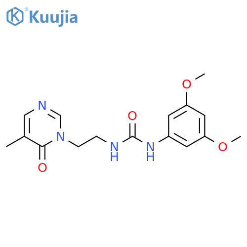 1-(3,5-dimethoxyphenyl)-3-[2-(5-methyl-6-oxo-1,6-dihydropyrimidin-1-yl)ethyl]urea structure
