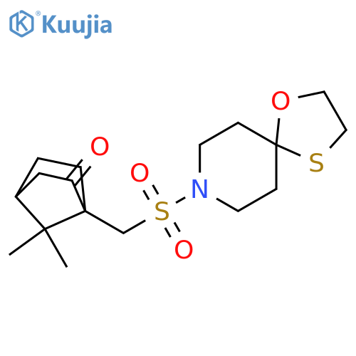 7,7-dimethyl-1-({1-oxa-4-thia-8-azaspiro4.5decane-8-sulfonyl}methyl)bicyclo2.2.1heptan-2-one structure