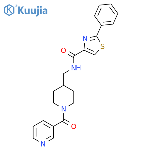2-phenyl-N-{1-(pyridine-3-carbonyl)piperidin-4-ylmethyl}-1,3-thiazole-4-carboxamide structure