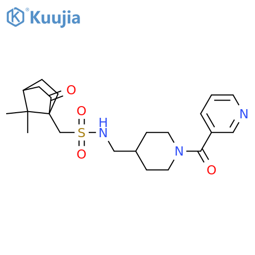 1-{7,7-dimethyl-2-oxobicyclo[2.2.1]heptan-1-yl}-N-{[1-(pyridine-3-carbonyl)piperidin-4-yl]methyl}methanesulfonamide structure