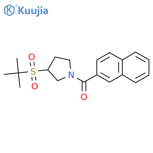 3-(2-methylpropane-2-sulfonyl)-1-(naphthalene-2-carbonyl)pyrrolidine structure