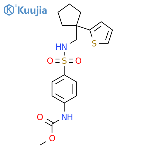 methyl N-4-({1-(thiophen-2-yl)cyclopentylmethyl}sulfamoyl)phenylcarbamate structure