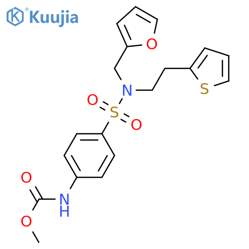 methyl N-(4-{[(furan-2-yl)methyl][2-(thiophen-2-yl)ethyl]sulfamoyl}phenyl)carbamate structure