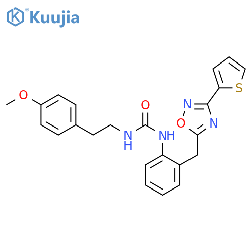 1-[2-(4-methoxyphenyl)ethyl]-3-(2-{[3-(thiophen-2-yl)-1,2,4-oxadiazol-5-yl]methyl}phenyl)urea structure
