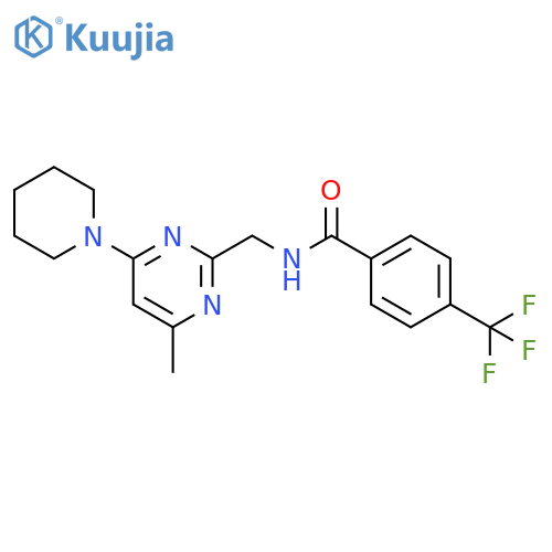 N-{4-methyl-6-(piperidin-1-yl)pyrimidin-2-ylmethyl}-4-(trifluoromethyl)benzamide structure