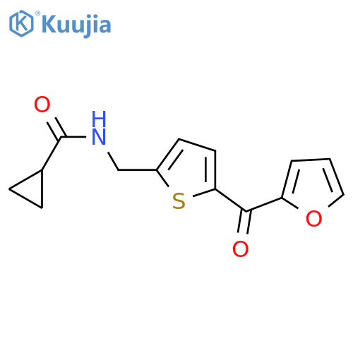 N-{[5-(furan-2-carbonyl)thiophen-2-yl]methyl}cyclopropanecarboxamide structure