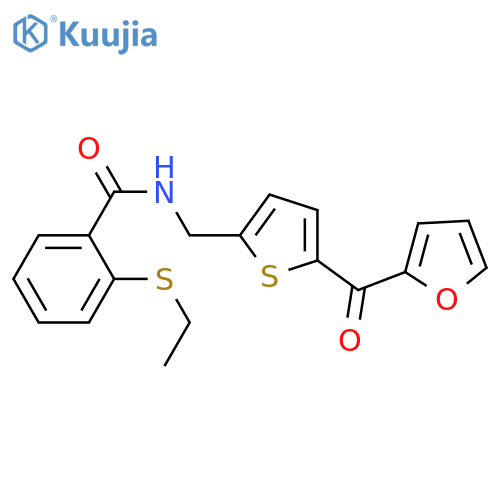 2-(ethylsulfanyl)-N-{[5-(furan-2-carbonyl)thiophen-2-yl]methyl}benzamide structure