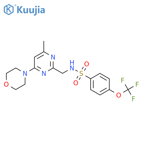 N-{4-methyl-6-(morpholin-4-yl)pyrimidin-2-ylmethyl}-4-(trifluoromethoxy)benzene-1-sulfonamide structure