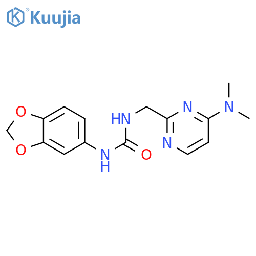 3-(2H-1,3-benzodioxol-5-yl)-1-{[4-(dimethylamino)pyrimidin-2-yl]methyl}urea structure