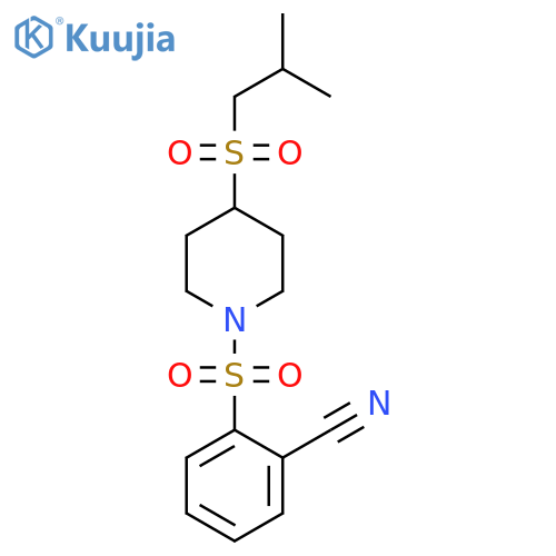 2-{[4-(2-methylpropanesulfonyl)piperidin-1-yl]sulfonyl}benzonitrile structure