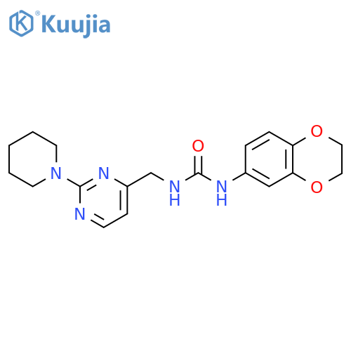 1-(2,3-dihydro-1,4-benzodioxin-6-yl)-3-{[2-(piperidin-1-yl)pyrimidin-4-yl]methyl}urea structure