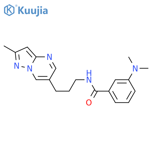 3-(dimethylamino)-N-[3-(2-methylpyrazolo[1,5-a]pyrimidin-6-yl)propyl]benzamide structure