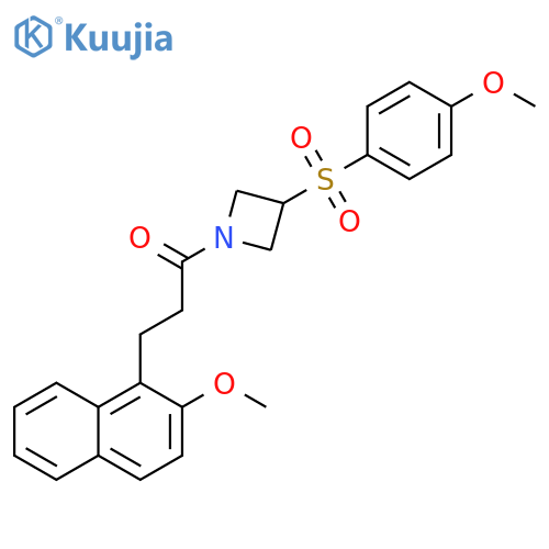 1-[3-(4-methoxybenzenesulfonyl)azetidin-1-yl]-3-(2-methoxynaphthalen-1-yl)propan-1-one structure