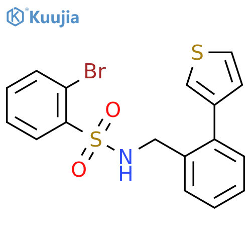 2-bromo-N-(2-(thiophen-3-yl)benzyl)benzenesulfonamide structure