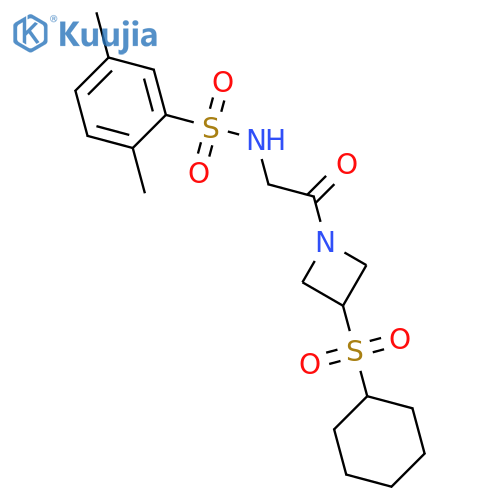 N-[2-(3-cyclohexylsulfonylazetidin-1-yl)-2-oxoethyl]-2,5-dimethylbenzenesulfonamide structure