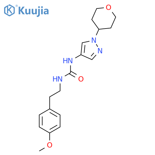 1-(4-methoxyphenethyl)-3-(1-(tetrahydro-2H-pyran-4-yl)-1H-pyrazol-4-yl)urea structure