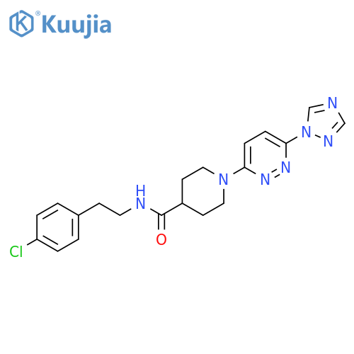1-(6-(1H-1,2,4-triazol-1-yl)pyridazin-3-yl)-N-(4-chlorophenethyl)piperidine-4-carboxamide structure
