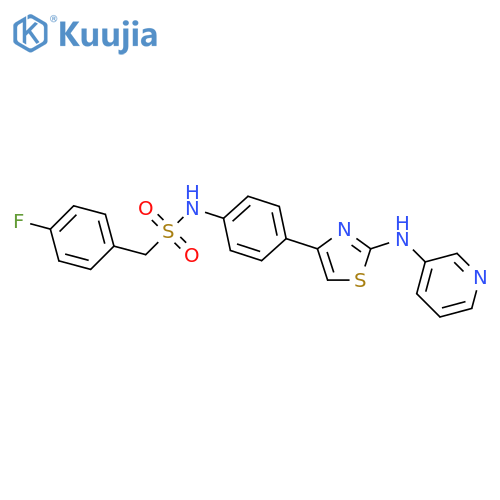 1-(4-fluorophenyl)-N-[4-[2-(pyridin-3-ylamino)-1,3-thiazol-4-yl]phenyl]methanesulfonamide structure